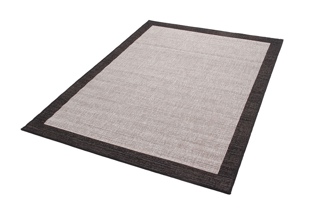 Tappeto Interno Esterno Veranda E Grey – Effetto Juta – Grigio e Nero
