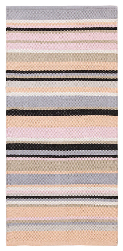 Tappeto in Cotone Lavabile in Lavatrice - Tessuto a mano - Casablanca Stripes Grigio | Ideale per Cucina e Bagno - CarpetLiving