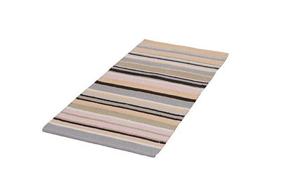 Tappeto in Cotone Lavabile in Lavatrice - Tessuto a mano - Casablanca Stripes Grigio | Ideale per Cucina e Bagno - CarpetLiving