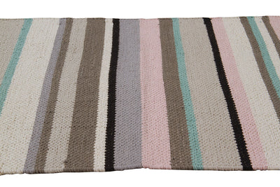 Tappeto in Cotone Lavabile in Lavatrice - Tessuto a mano - Casablanca Stripes Rosa | Ideale per Cucina e Bagno - CarpetLiving