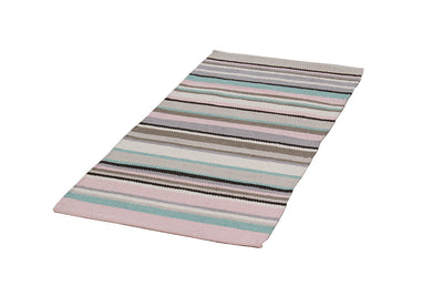 Tappeto in Cotone Lavabile in Lavatrice - Tessuto a mano - Casablanca Stripes Rosa | Ideale per Cucina e Bagno - CarpetLiving