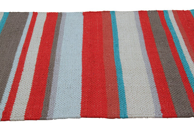 Tappeto in Cotone Lavabile in Lavatrice - Tessuto a mano - Casablanca Stripes Multicolore | Ideale per Cucina e Bagno - CarpetLiving
