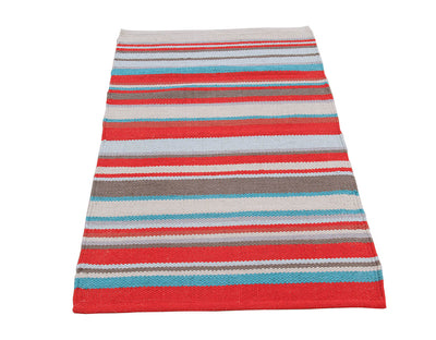Tappeto in Cotone Lavabile in Lavatrice - Tessuto a mano - Casablanca Stripes Multicolore | Ideale per Cucina e Bagno - CarpetLiving