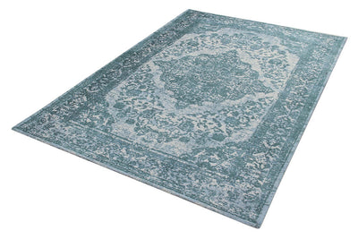 Tappeto Argentella Ming Blue - Design Vintage Astratto con sfumature colore | elegante per soggiorno e camera da letto - CarpetLiving