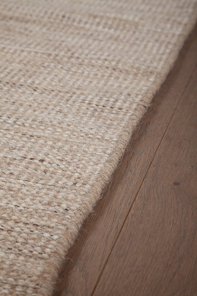 Tappeto Trento Beige nordico in lana e cotone intrecciato a mano – doubleface - CarpetLiving