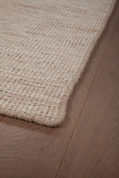 Tappeto Trento Beige nordico in lana e cotone intrecciato a mano – doubleface - CarpetLiving