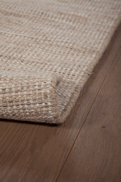 Tappeto Trento Beige nordico in lana e cotone intrecciato a mano – doubleface - CarpetLiving