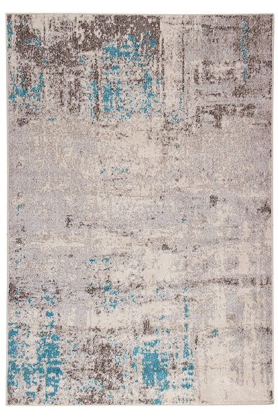 Tappeto moderno Soho 2 Ecru Blue - accenti azzurri fluo - CarpetLiving