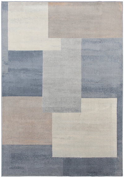 Tappeto Moderno Premium Stile Geometrico Alan 1 Grigio e Blu - CarpetLiving
