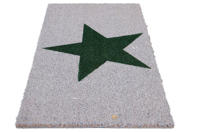 Zerbino Moderno in Fibra di Cocco Naturale 75x40cm - Resistente e Sostenibile - Stella Verde - CarpetLiving