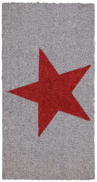 Zerbino Moderno in Fibra di Cocco Naturale 75x40cm - Resistente e Sostenibile - Stella Rossa - CarpetLiving