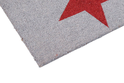 Zerbino Moderno in Fibra di Cocco Naturale 75x40cm - Resistente e Sostenibile - Stella Rossa - CarpetLiving