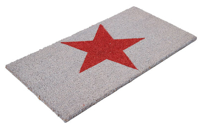 Zerbino Moderno in Fibra di Cocco Naturale 75x40cm - Resistente e Sostenibile - Stella Rossa - CarpetLiving