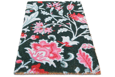 Zerbino Floreale in Fibra di Cocco Naturale 75x40cm - Resistente e Sostenibile - CarpetLiving