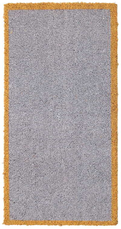Zerbino in Fibra di Cocco Naturale 75x40cm - Resistente e Sostenibile - Bordo Giallo - CarpetLiving