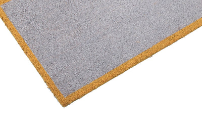 Zerbino in Fibra di Cocco Naturale 75x40cm - Resistente e Sostenibile - Bordo Giallo - CarpetLiving