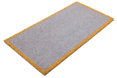 Zerbino in Fibra di Cocco Naturale 75x40cm - Resistente e Sostenibile - Bordo Giallo - CarpetLiving