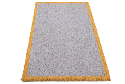 Zerbino in Fibra di Cocco Naturale 75x40cm - Resistente e Sostenibile - Bordo Giallo - CarpetLiving