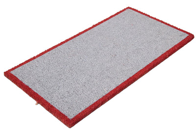 Zerbino in Fibra di Cocco Naturale 75x40cm - Resistente e Sostenibile - Bordo Rosso - CarpetLiving