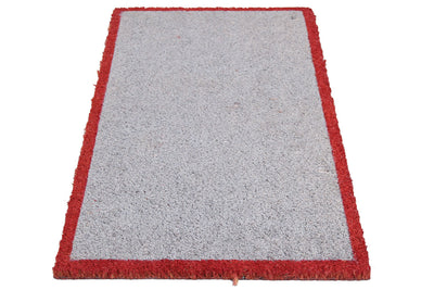 Zerbino in Fibra di Cocco Naturale 75x40cm - Resistente e Sostenibile - Bordo Rosso - CarpetLiving