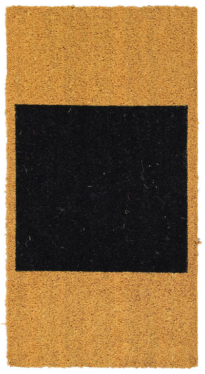 Zerbino Giallo-Nero in Fibra di Cocco Naturale 75x40cm - Resistente e Sostenibile - CarpetLiving