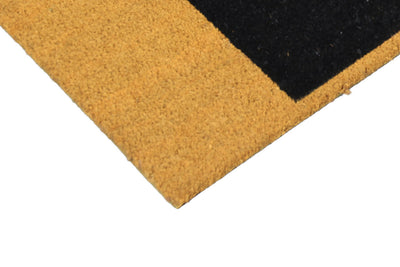 Zerbino Giallo-Nero in Fibra di Cocco Naturale 75x40cm - Resistente e Sostenibile - CarpetLiving