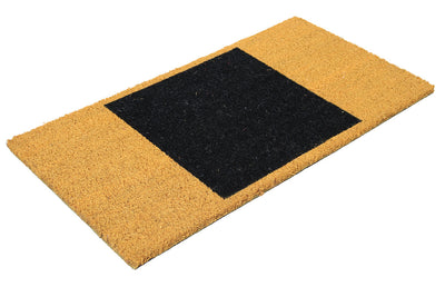 Zerbino Giallo-Nero in Fibra di Cocco Naturale 75x40cm - Resistente e Sostenibile - CarpetLiving