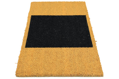 Zerbino Giallo-Nero in Fibra di Cocco Naturale 75x40cm - Resistente e Sostenibile - CarpetLiving