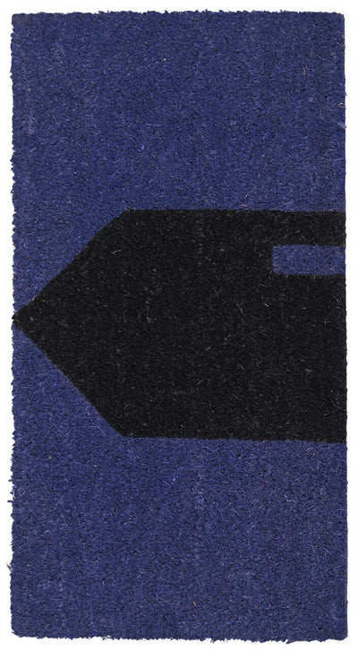 Zerbino Blu-Nero in Fibra di Cocco Naturale 75x40cm - Resistente e Sostenibile - CarpetLiving