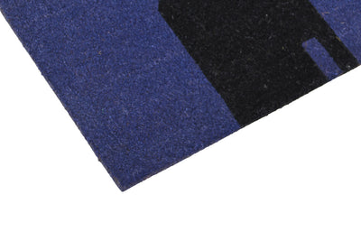Zerbino Blu-Nero in Fibra di Cocco Naturale 75x40cm - Resistente e Sostenibile - CarpetLiving