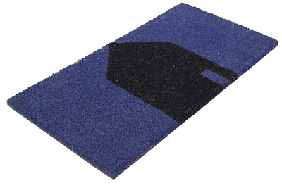 Zerbino Blu-Nero in Fibra di Cocco Naturale 75x40cm - Resistente e Sostenibile - CarpetLiving