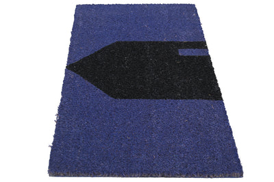 Zerbino Blu-Nero in Fibra di Cocco Naturale 75x40cm - Resistente e Sostenibile - CarpetLiving
