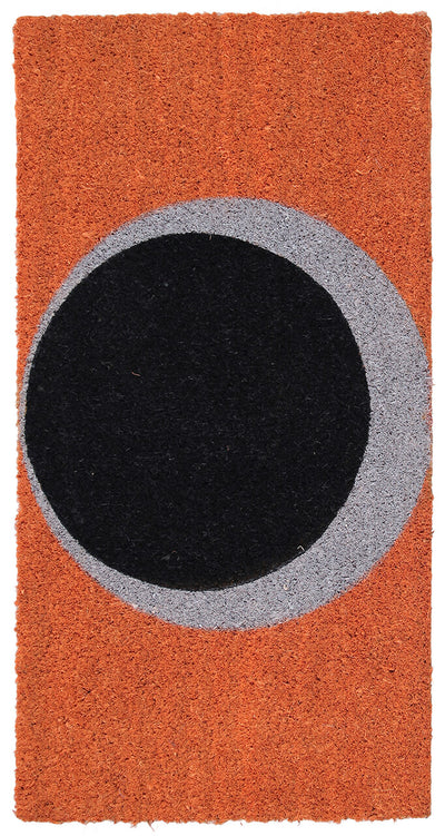 Zerbino Arancione-Nero in Fibra di Cocco Naturale 75x40cm - Resistente e Sostenibile - CarpetLiving