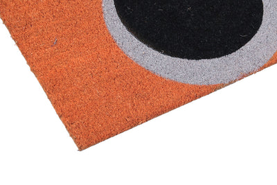 Zerbino Arancione-Nero in Fibra di Cocco Naturale 75x40cm - Resistente e Sostenibile - CarpetLiving