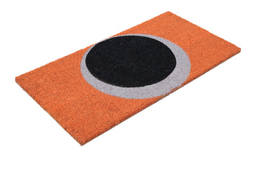 Zerbino Arancione-Nero in Fibra di Cocco Naturale 75x40cm - Resistente e Sostenibile - CarpetLiving
