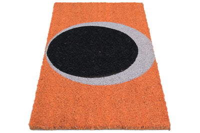 Zerbino Arancione-Nero in Fibra di Cocco Naturale 75x40cm - Resistente e Sostenibile - CarpetLiving