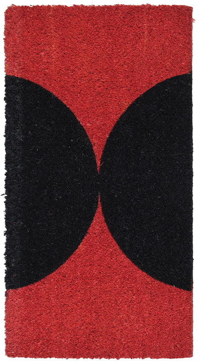 Zerbino Rosso-Nero in Fibra di Cocco Naturale 75x40cm - Resistente e Sostenibile - CarpetLiving