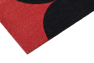 Zerbino Rosso-Nero in Fibra di Cocco Naturale 75x40cm - Resistente e Sostenibile - CarpetLiving