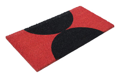 Zerbino Rosso-Nero in Fibra di Cocco Naturale 75x40cm - Resistente e Sostenibile - CarpetLiving