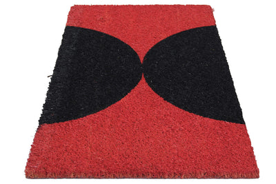 Zerbino Rosso-Nero in Fibra di Cocco Naturale 75x40cm - Resistente e Sostenibile - CarpetLiving