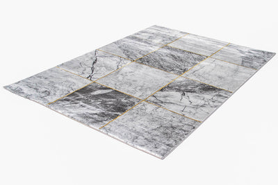 Tappeto Moderno Carrara A - Effetto Marmo - Antiscivolo | Ideale per Soggiorno, Camera da Letto, Sala da Pranzo - CarpetLiving