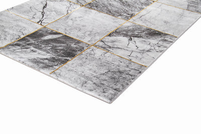 Tappeto Moderno Carrara A - Effetto Marmo - Antiscivolo | Ideale per Soggiorno, Camera da Letto, Sala da Pranzo - CarpetLiving