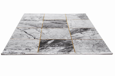Tappeto Moderno Carrara A - Effetto Marmo - Antiscivolo | Ideale per Soggiorno, Camera da Letto, Sala da Pranzo - CarpetLiving