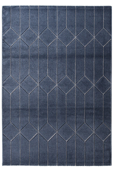 Tappeto Moderno Handcarved Blu Marino Navy - Antiscivolo | Ideale per Soggiorno, Camera da letto, Sala da Pranzo - CarpetLiving