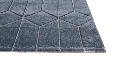 Tappeto Moderno Handcarved Blu Marino Navy - Antiscivolo | Ideale per Soggiorno, Camera da letto, Sala da Pranzo - CarpetLiving