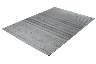 Tappeto Stile Vintage Etnico Celestine Blu, Grigio Chiaro in Viscosa - Disegno Classico Orientale | Ideale per Soggiorno, Camera da Letto - CarpetLiving