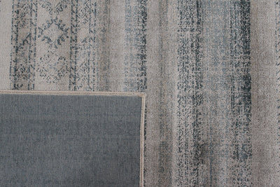 Tappeto Stile Vintage Etnico Celestine Blu, Grigio Chiaro in Viscosa - Disegno Classico Orientale | Ideale per Soggiorno, Camera da Letto - CarpetLiving