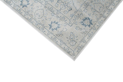 Tappeto Stile Vintage Celestine Grigio in Viscosa - Disegno Classico Orientale | Ideale per Soggiorno, Camera da Letto - CarpetLiving
