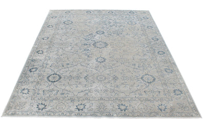 Tappeto Stile Vintage Celestine Grigio in Viscosa - Disegno Classico Orientale | Ideale per Soggiorno, Camera da Letto - CarpetLiving
