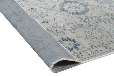Tappeto Stile Vintage Celestine Grigio in Viscosa - Disegno Classico Orientale | Ideale per Soggiorno, Camera da Letto - CarpetLiving